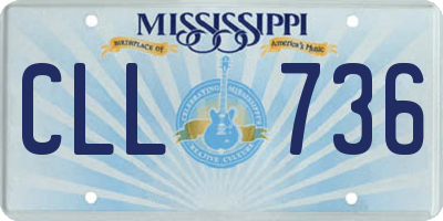 MS license plate CLL736