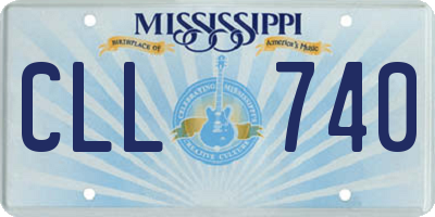 MS license plate CLL740