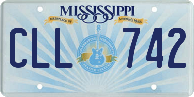 MS license plate CLL742