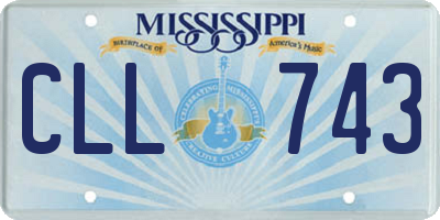 MS license plate CLL743