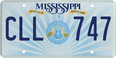 MS license plate CLL747