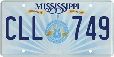 MS license plate CLL749
