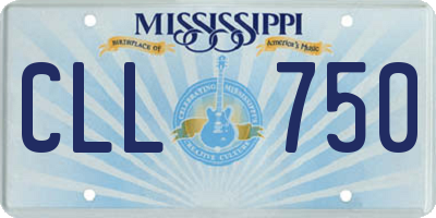 MS license plate CLL750