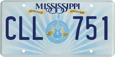 MS license plate CLL751