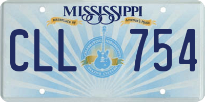 MS license plate CLL754