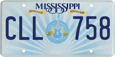 MS license plate CLL758