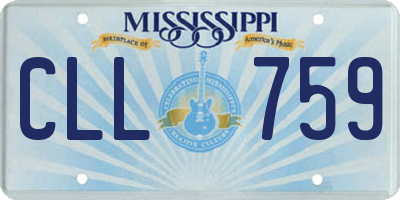 MS license plate CLL759