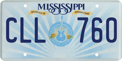 MS license plate CLL760