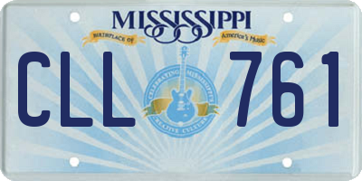 MS license plate CLL761