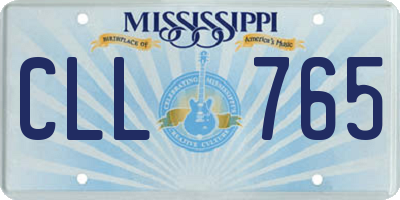 MS license plate CLL765