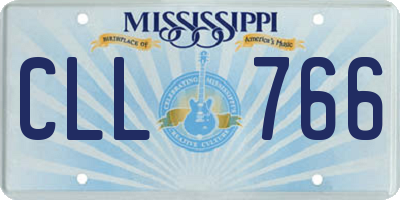 MS license plate CLL766