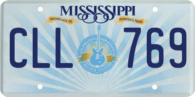 MS license plate CLL769