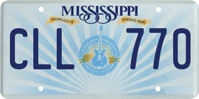 MS license plate CLL770