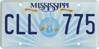 MS license plate CLL775