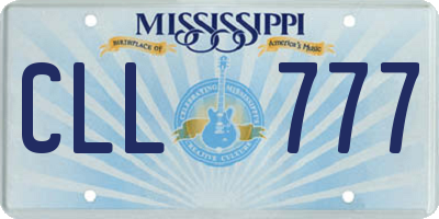 MS license plate CLL777