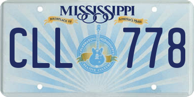 MS license plate CLL778