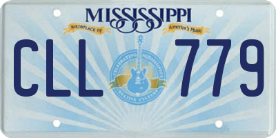 MS license plate CLL779