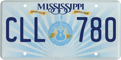 MS license plate CLL780