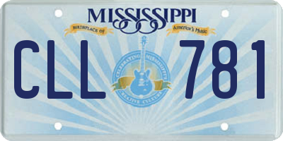 MS license plate CLL781