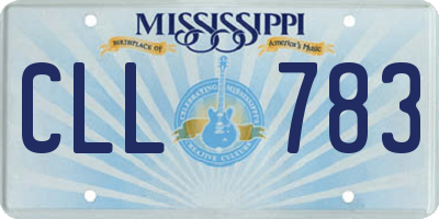 MS license plate CLL783