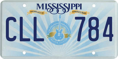 MS license plate CLL784