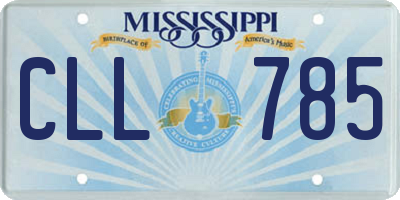 MS license plate CLL785