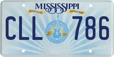 MS license plate CLL786