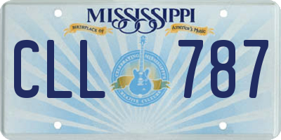 MS license plate CLL787