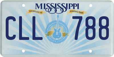 MS license plate CLL788