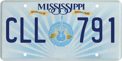 MS license plate CLL791