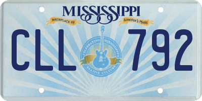 MS license plate CLL792