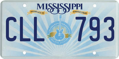 MS license plate CLL793