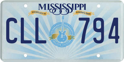 MS license plate CLL794