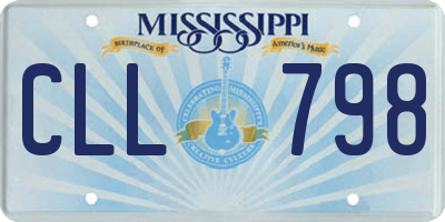 MS license plate CLL798