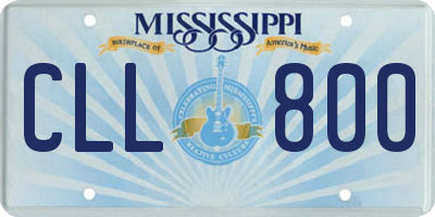 MS license plate CLL800