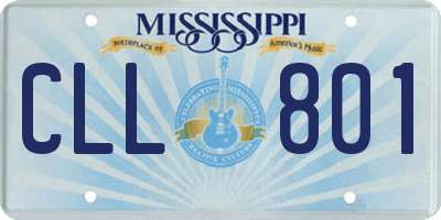 MS license plate CLL801