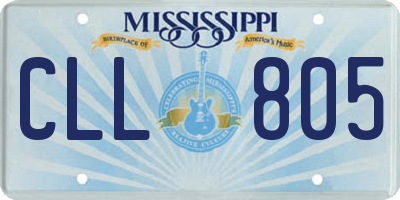 MS license plate CLL805