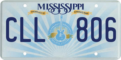MS license plate CLL806