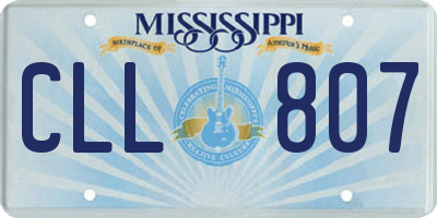 MS license plate CLL807