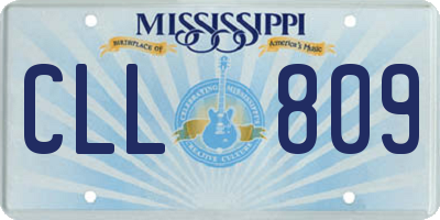 MS license plate CLL809