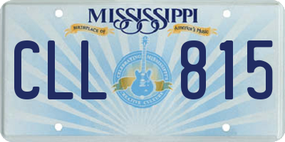 MS license plate CLL815