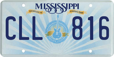 MS license plate CLL816