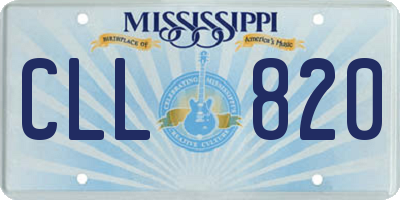 MS license plate CLL820
