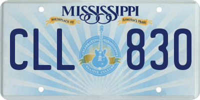 MS license plate CLL830