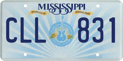 MS license plate CLL831