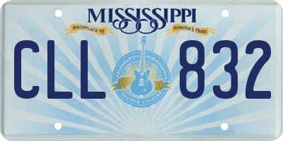 MS license plate CLL832