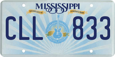 MS license plate CLL833