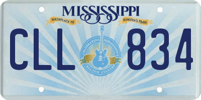 MS license plate CLL834