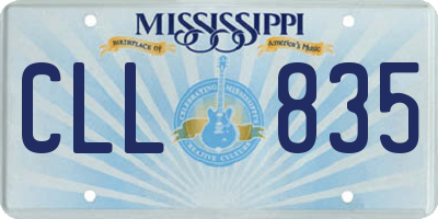 MS license plate CLL835