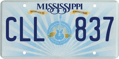 MS license plate CLL837